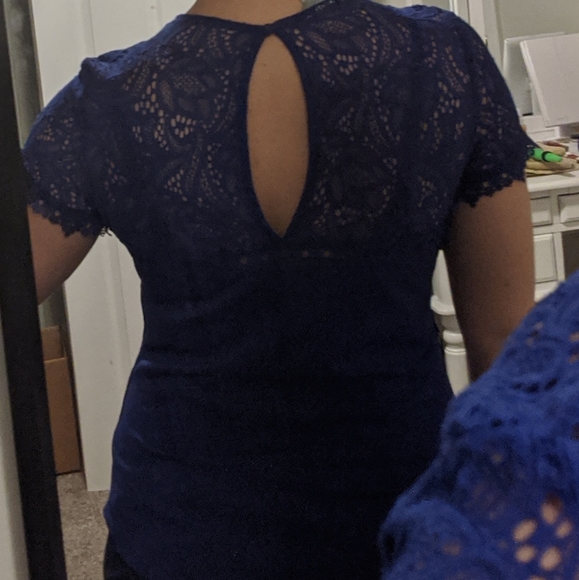 Blue capped sleeve shirt - Picture 6 of 6